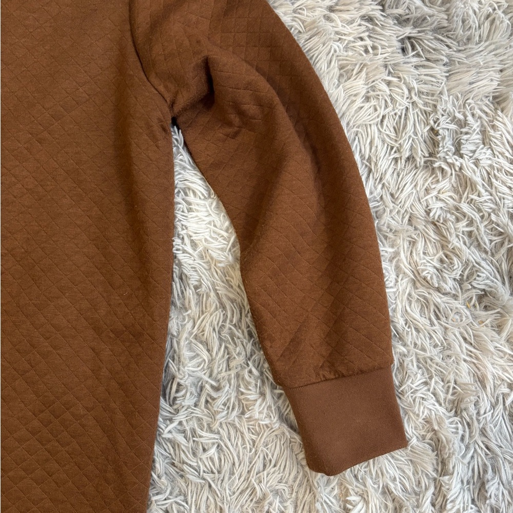 Joe Fresh Brown Quilted Long Sleeve Shacket - Picture 3 of 7